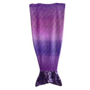 Jay Franco & Sons Plush & Playful Purple Mermaid Tail Sparkly Sequins Blanket